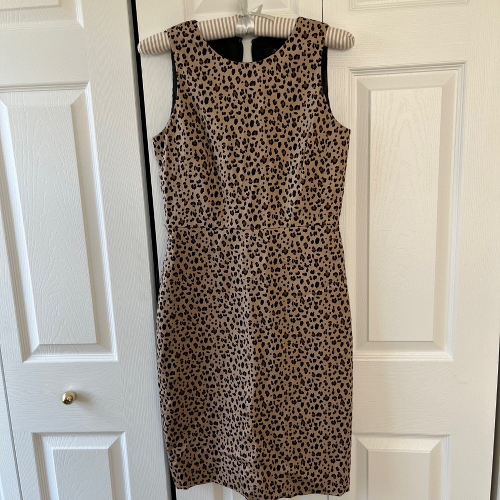JCrew Sleeveless Leopard Print Sheath Dress